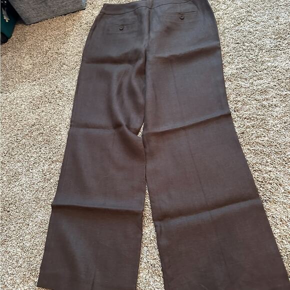 Talbots Pants - Talbots Brown Women’s 14 Heritage wide leg Pure Irish Linen pant ☘️ 👖 NWT
